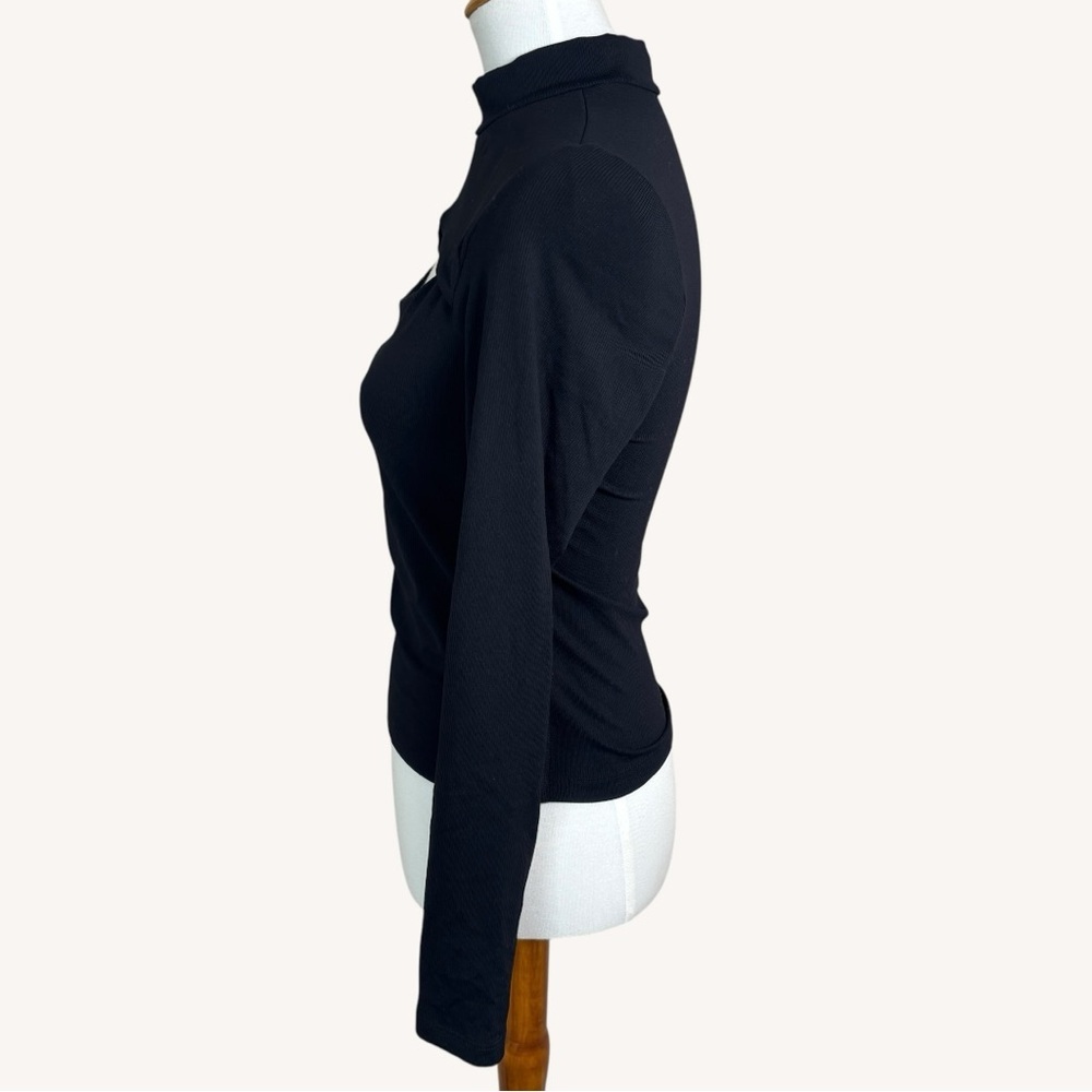 Sweaty Betty Emily Cutaway Ribbed Black Long Sleeve Top Small - Picture 6 of 10
